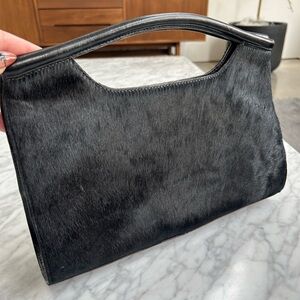 HOBO Black Calf-Hair Structured Top-Handle Bag EUC